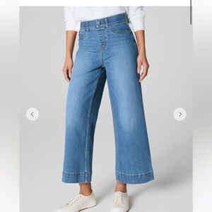 SPANX Cropped Wide-Leg Jeans